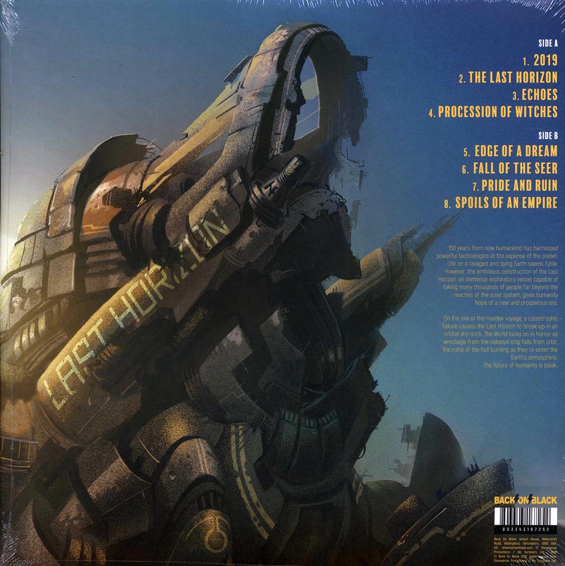 Eliminator - Last Horizon vinyl LP back cover