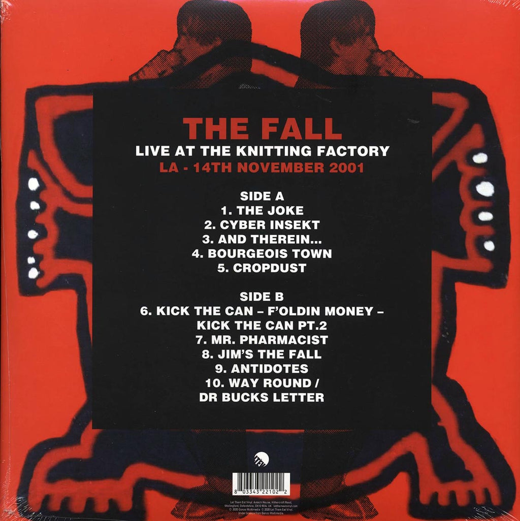 The Fall - Live At The Knitting Factory LA, 14th November 2001 vinyl LP back cover