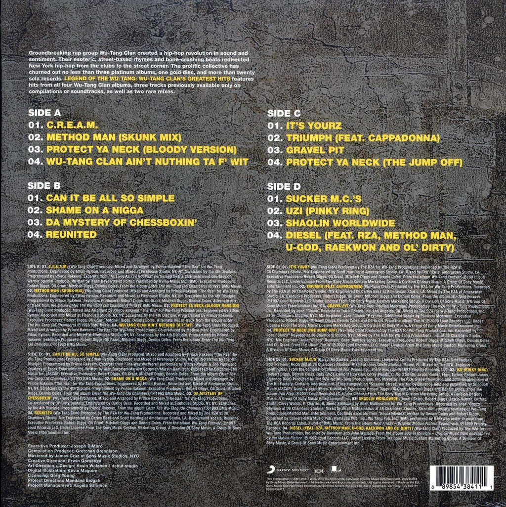 Wu-Tang Clan - Legend Of The Wu-Tang Clan: Wu-Tang Clan's Greatest Hits (2xLP) vinyl LP back cover
