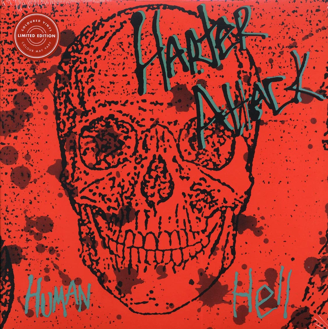 Harter Attack - Human Hell (ltd. ed.) (splatter vinyl) vinyl LP front cover