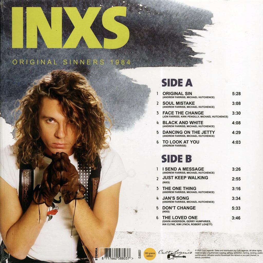 INXS - Original Sinners 1984: Live At Agora, Cleveland vinyl LP back cover