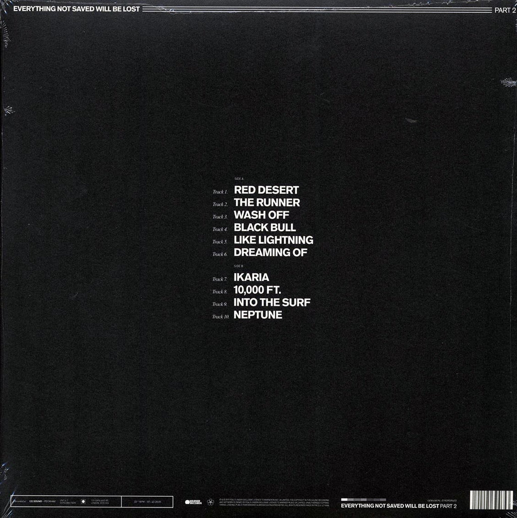 Foals - Everything Not Saved Will Be Lost Part 2 vinyl LP back cover