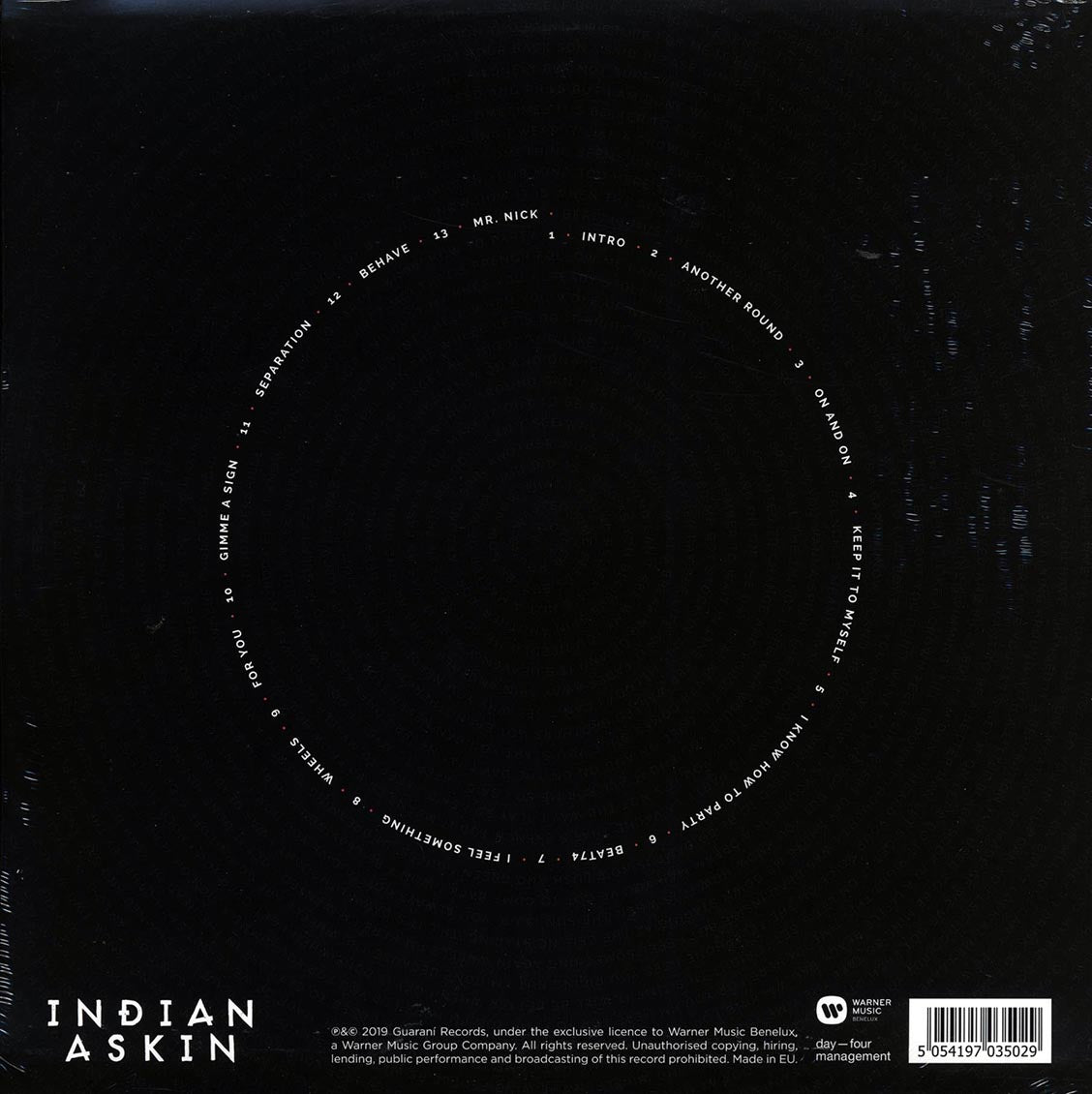 Indian Askin - Another Round (180g) vinyl LP back cover