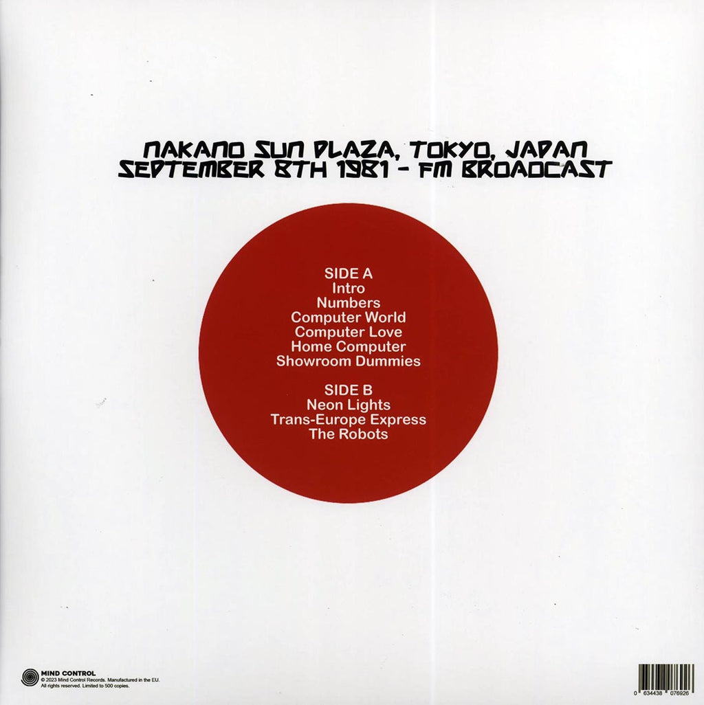 Kraftwerk - Turning Japanese: The Nakano Sun Plaza Radio Broadcast (ltd. 500 copies made) vinyl LP back cover