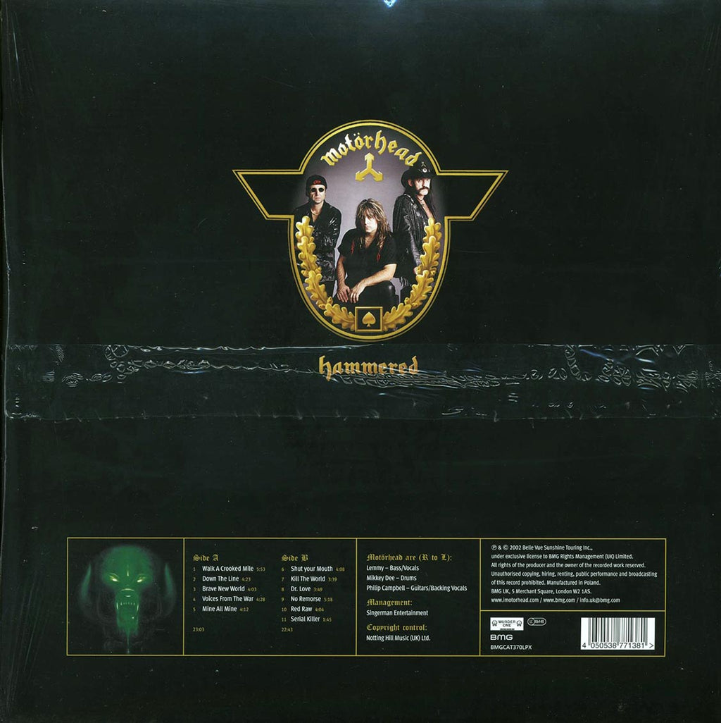 Motorhead - Hammered (20th Anniv. Ed.) (ltd. ed.) (colored vinyl) vinyl LP back cover
