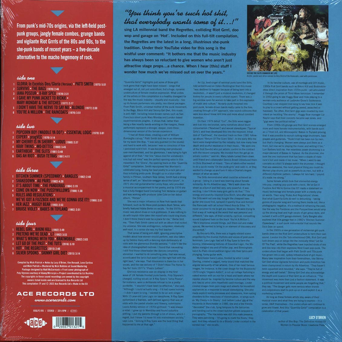 The Slits, Patti Smith, Blondie, Bangles, Etc. - Guerrilla Girls! She-Punks & Beyond 1975-2016 (2xLP) vinyl LP back cover