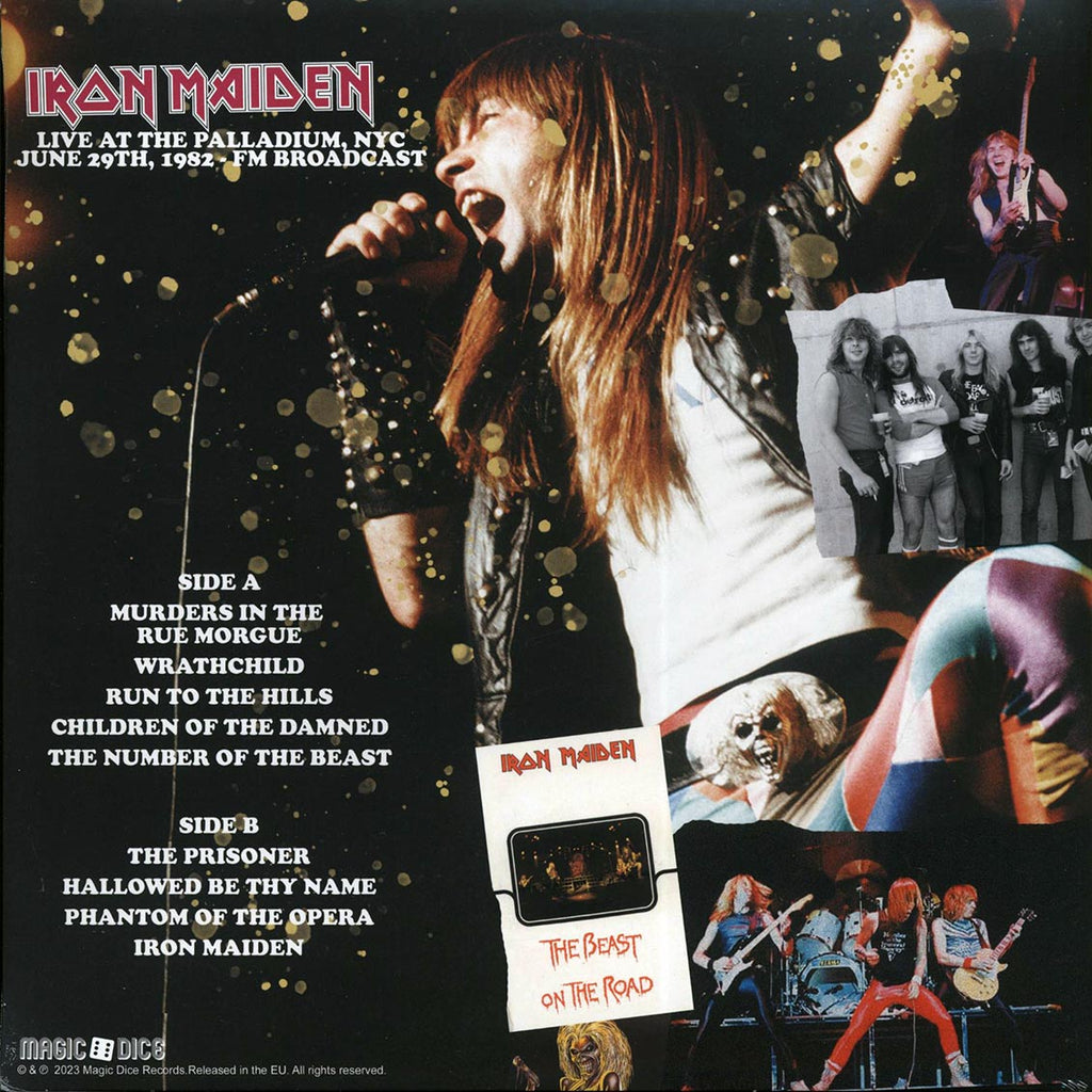 Iron Maiden - Greetings From Times Square: Live At The Palladium NYC 1982 (colored vinyl) vinyl LP back cover