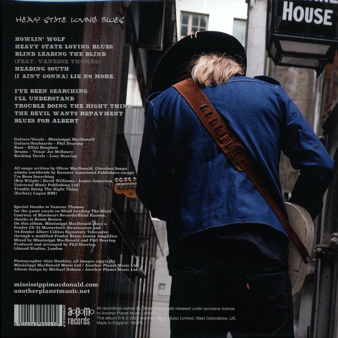 Mississippi MacDonald - Heavy State Loving Blues vinyl LP back cover