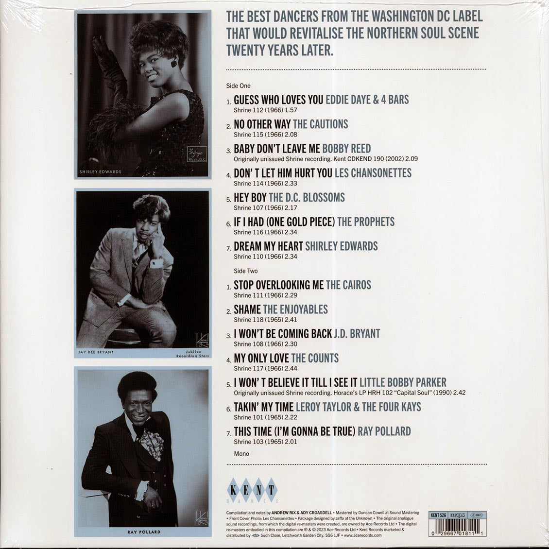 The Counts, Bobby Reed, The Cairos, Etc. - Shrine Northern: The 60s Rarest Dance Label (180g) vinyl LP back cover