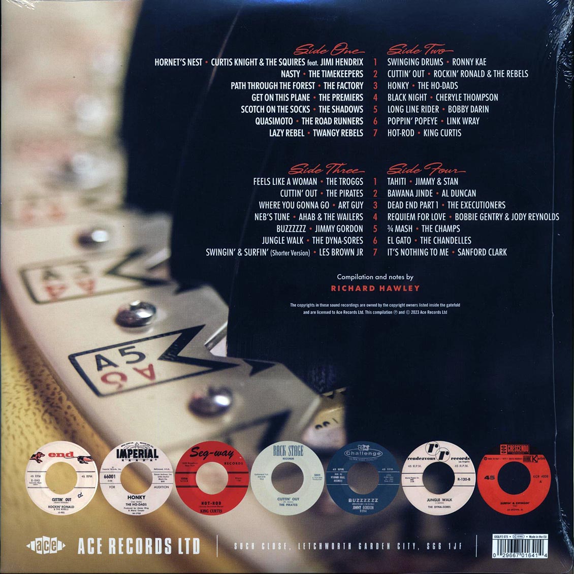 Link Wray, The Champs, The Shadows, The Chandelles, Etc. - 28 Little Bangers From Richard Hawley's Jukebox (2xLP) vinyl LP back cover
