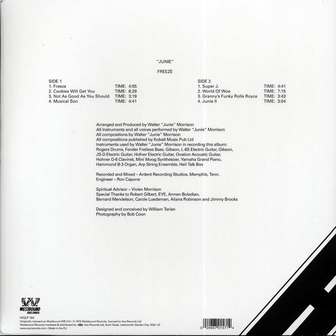 Junie - Freeze vinyl LP back cover