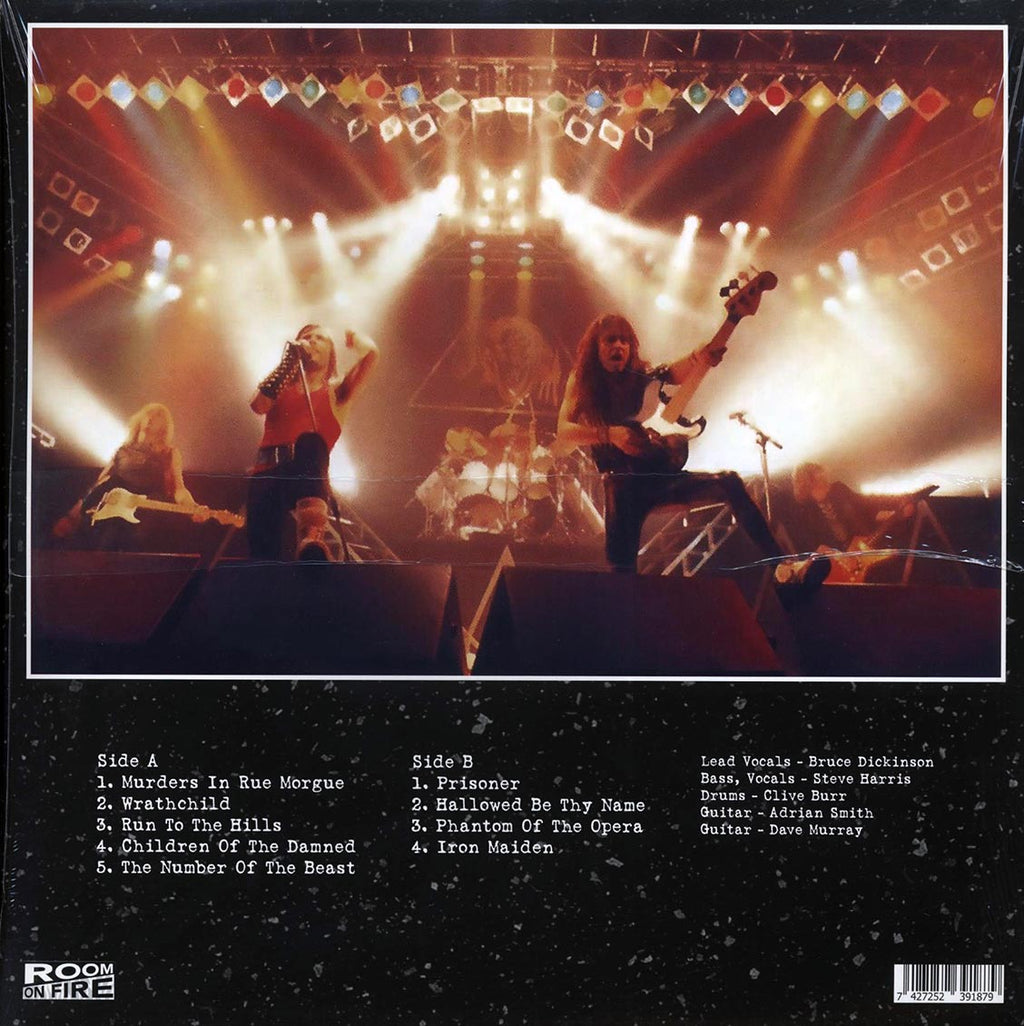 Iron Maiden - Live At The Palladium, New York, 29th June 1982 Radio Broadcast (ltd. 500 copies made) (blue vinyl) vinyl LP back cover