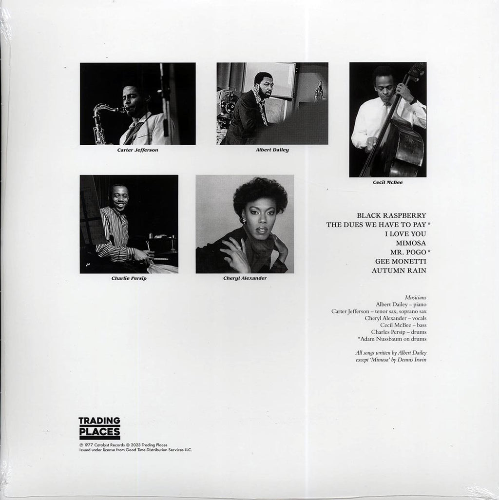 Albert Dailey - Renaissance: November 2, 1977 (180g) vinyl LP back cover