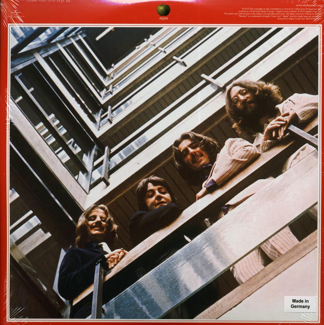 The Beatles - 1962-1966 (The Red Album) (2023 German Pressing) (+12 bonus tracks) (3xLP) (180g) (remastered) vinyl LP back cover