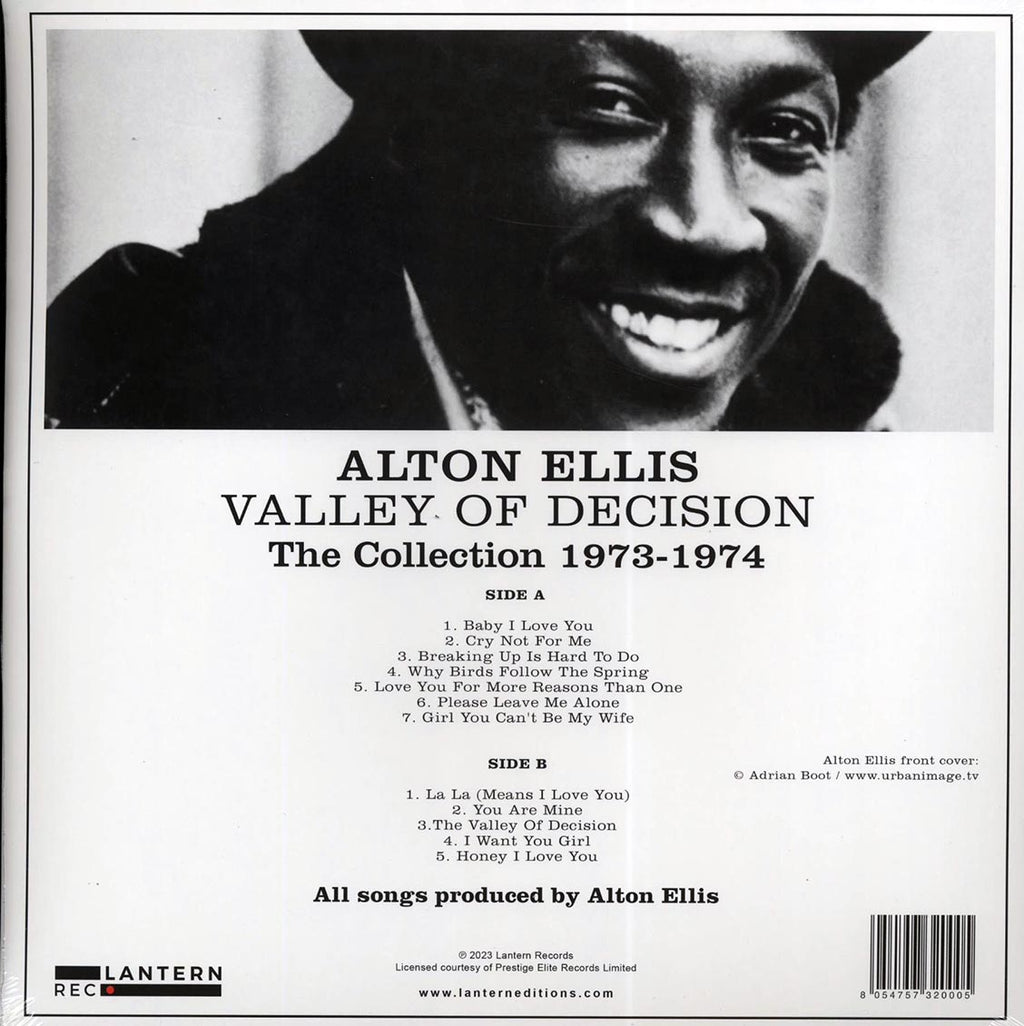 Alton Ellis - Valley Of Decision: The Collection 1973-1974 (ltd. ed.) vinyl LP back cover