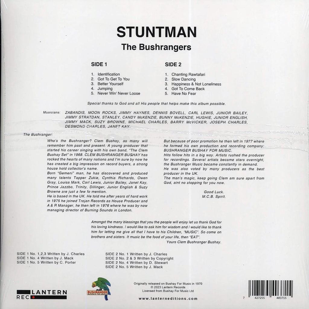 The Bushrangers - Stuntman (ltd. ed.) vinyl LP back cover