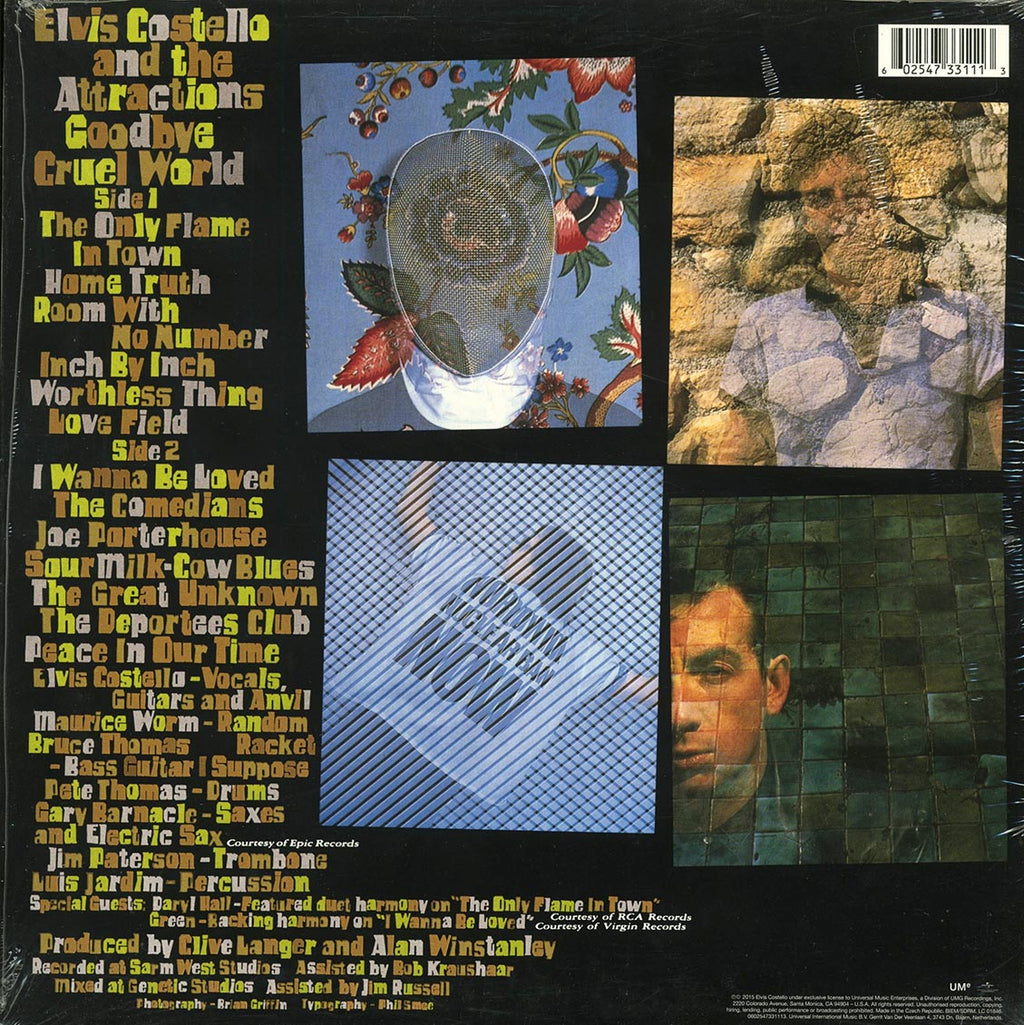 Elvis Costello & The Attractions - Goodbye Cruel World (180g) vinyl LP back cover