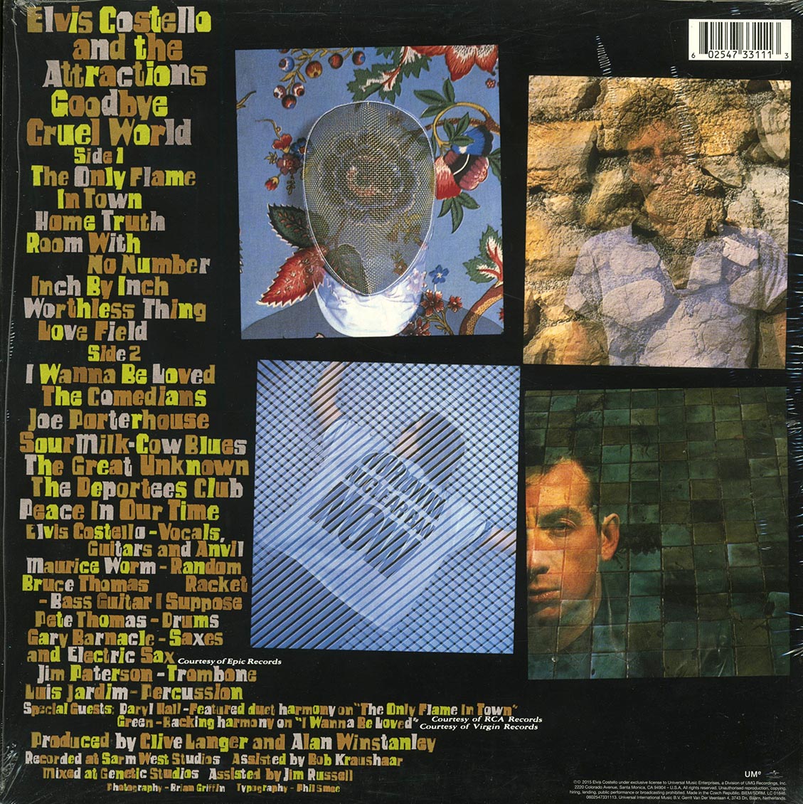 Elvis Costello & The Attractions - Goodbye Cruel World (180g) vinyl LP back cover