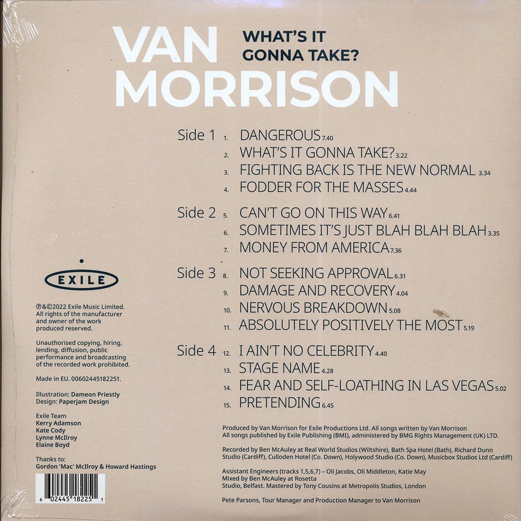 Van Morrison - What's It Gonna Take? (2xLP) vinyl LP back cover