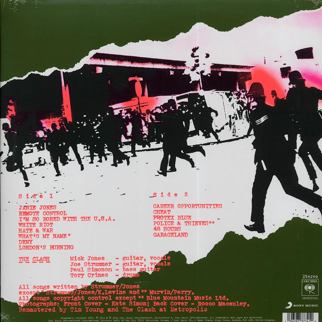 The Clash - The Clash (ltd. ed.) (pink vinyl) vinyl LP back cover