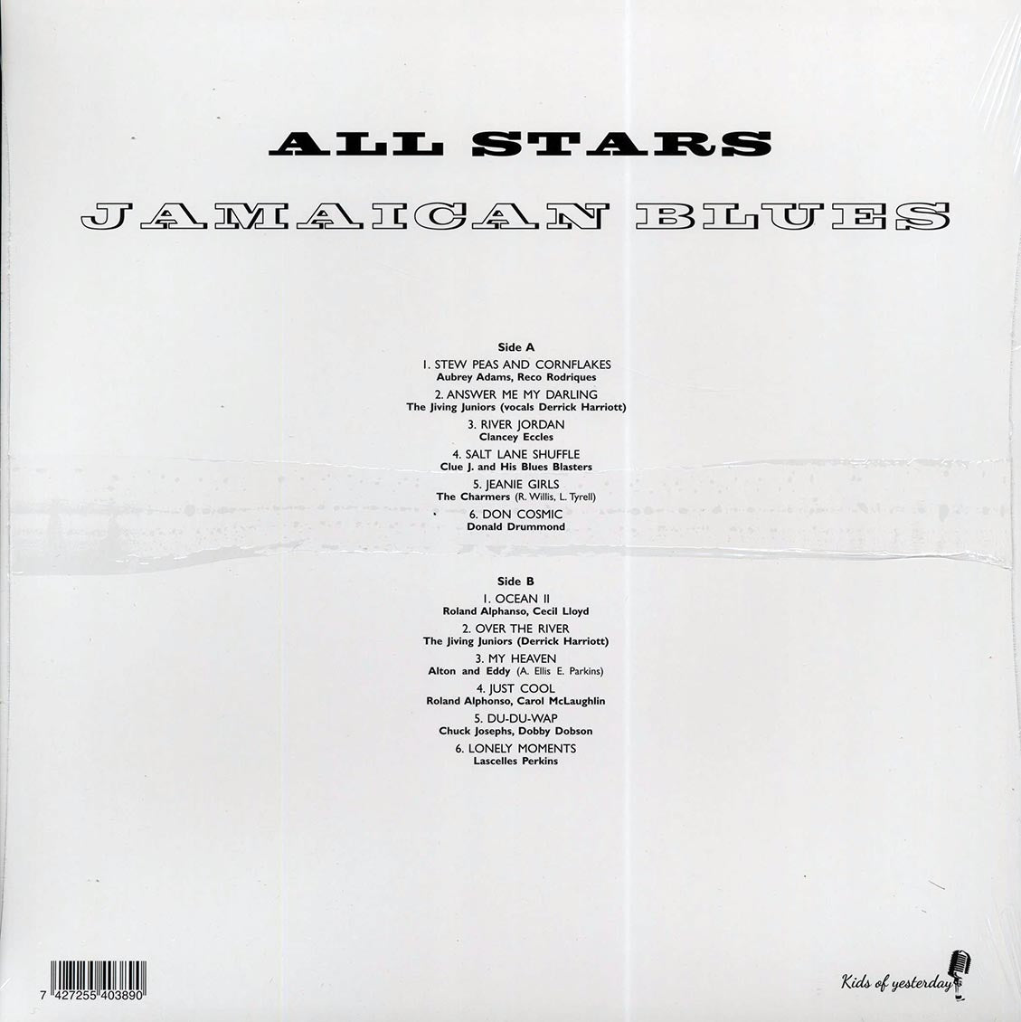 Alton Ellis, Don Drummond, Clancy Eccles, Rico Rodriguez, Etc. - All Stars: Jamaican Blues vinyl LP back cover