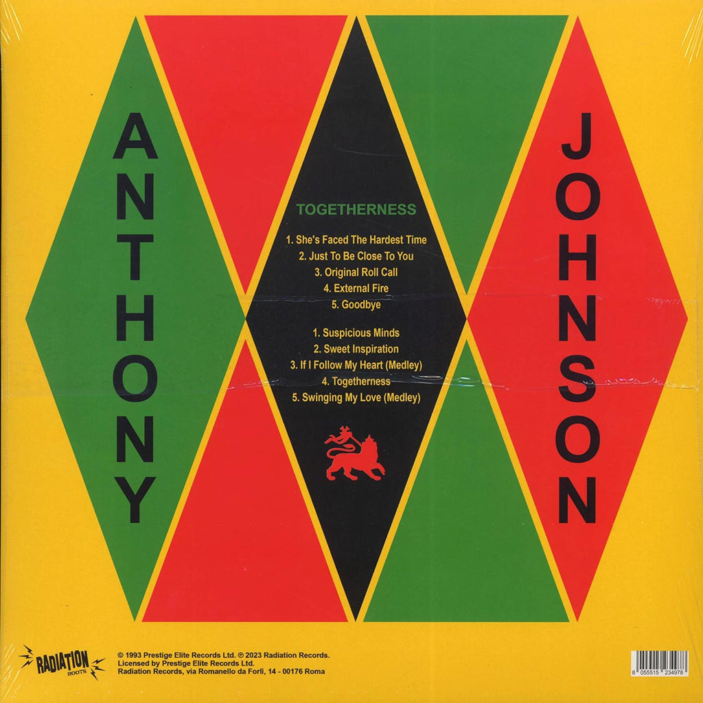 Anthony Johnson - Togetheress vinyl LP back cover