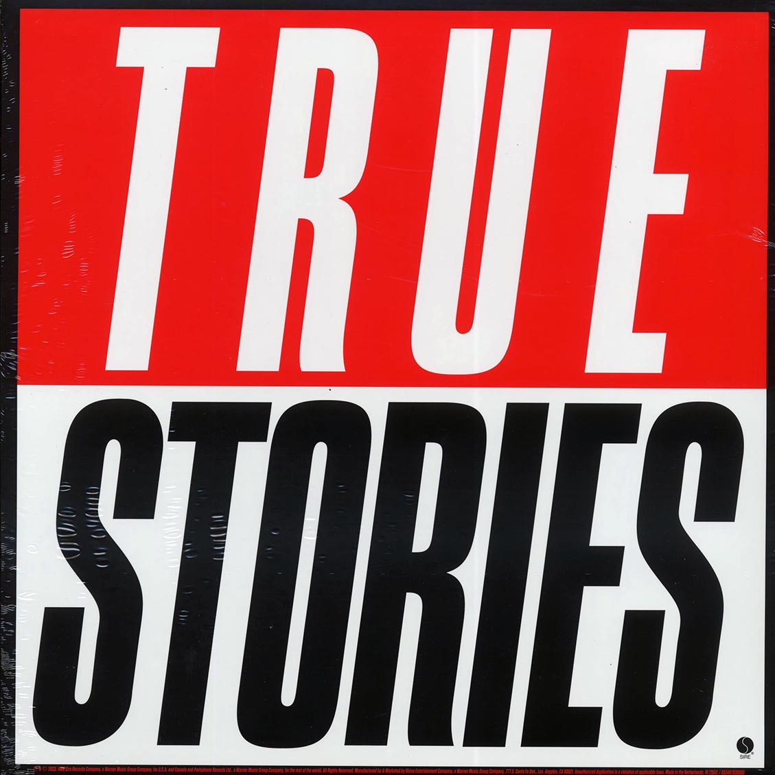 Talking Heads - True Stories vinyl LP back cover