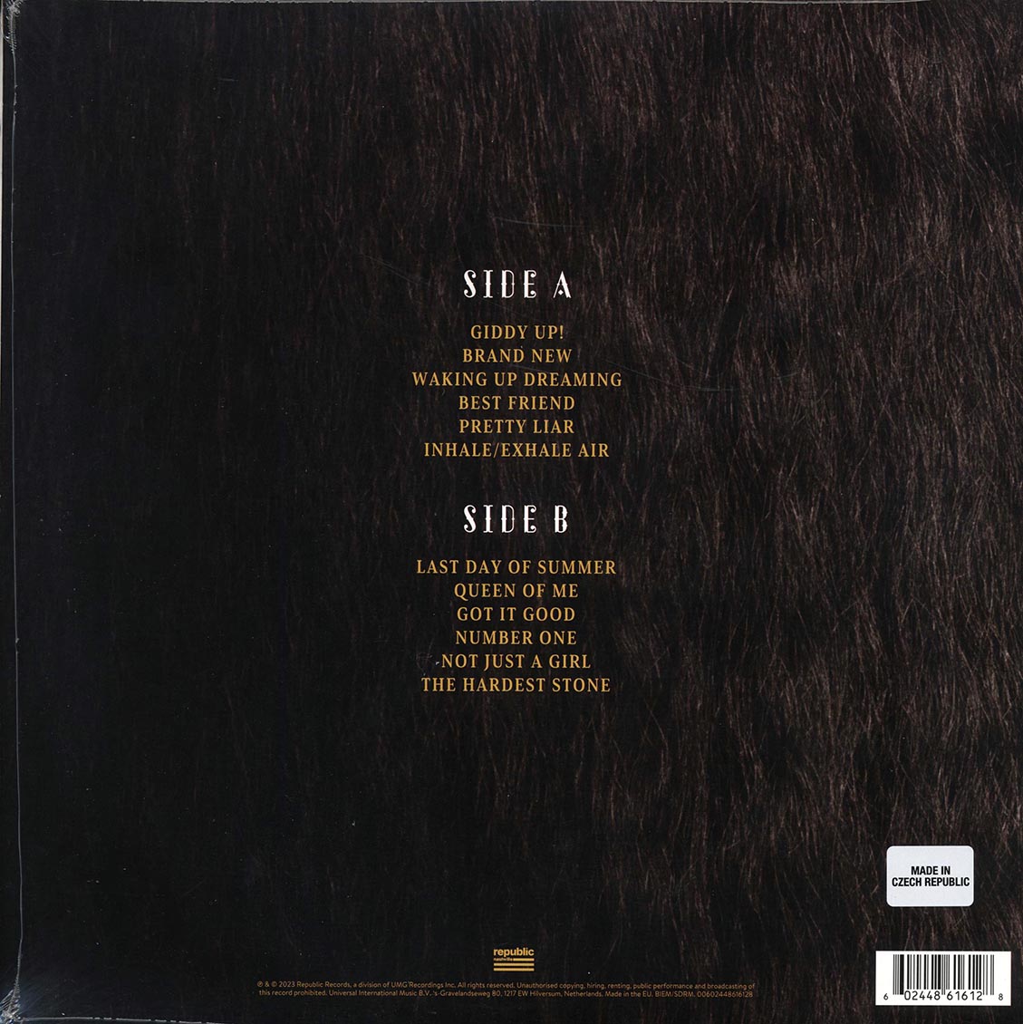 Shania Twain - Queen Of Me vinyl LP back cover
