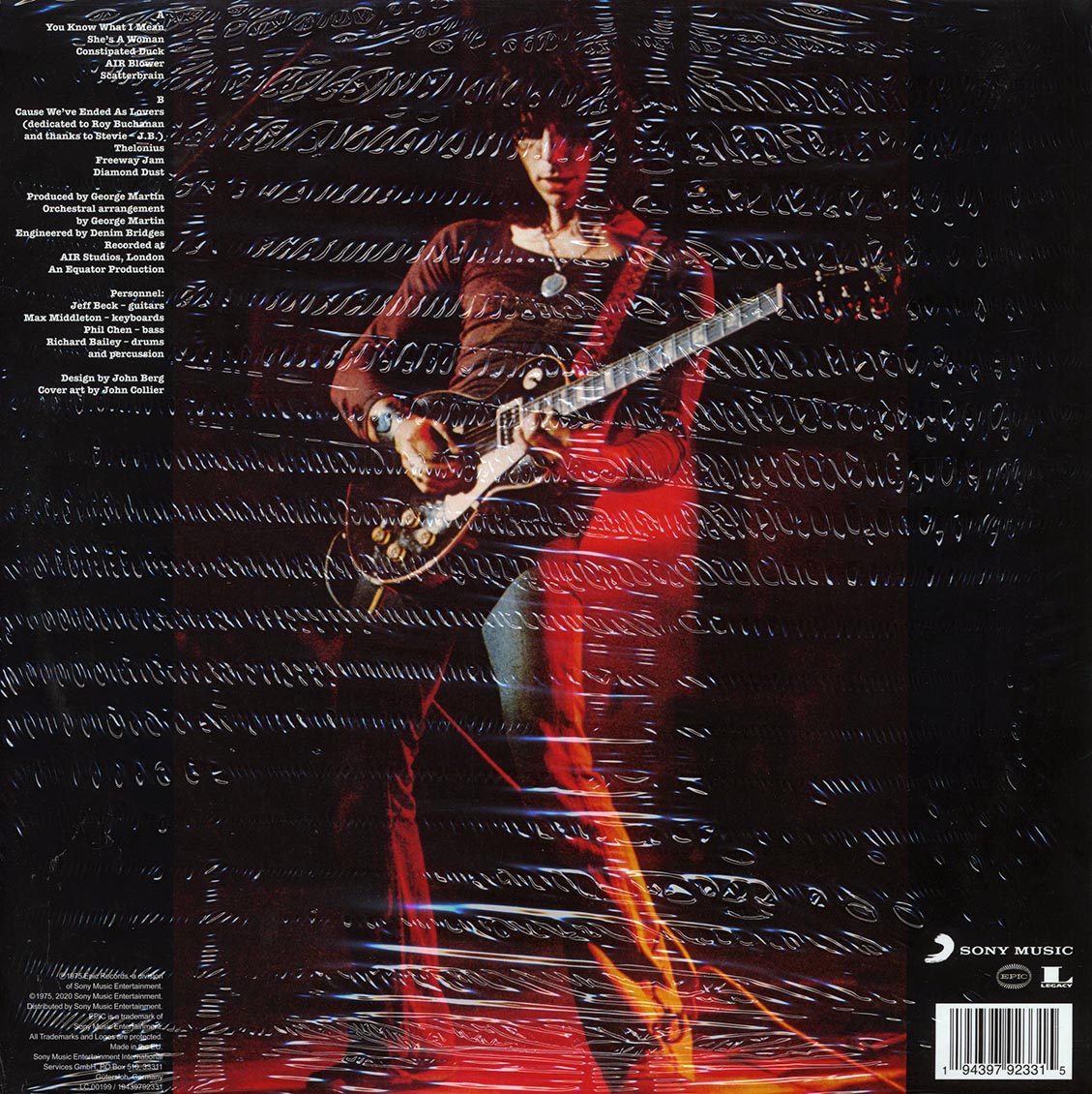 Jeff Beck - Blow By Blow vinyl LP back cover