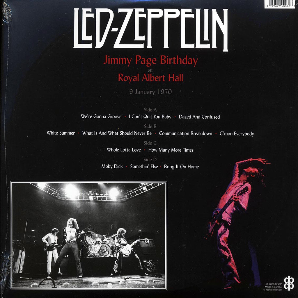 Led Zeppelin - Jimmy Page Birthday At Royal Albert Hall 9 January 1970 (2xLP) vinyl LP back cover