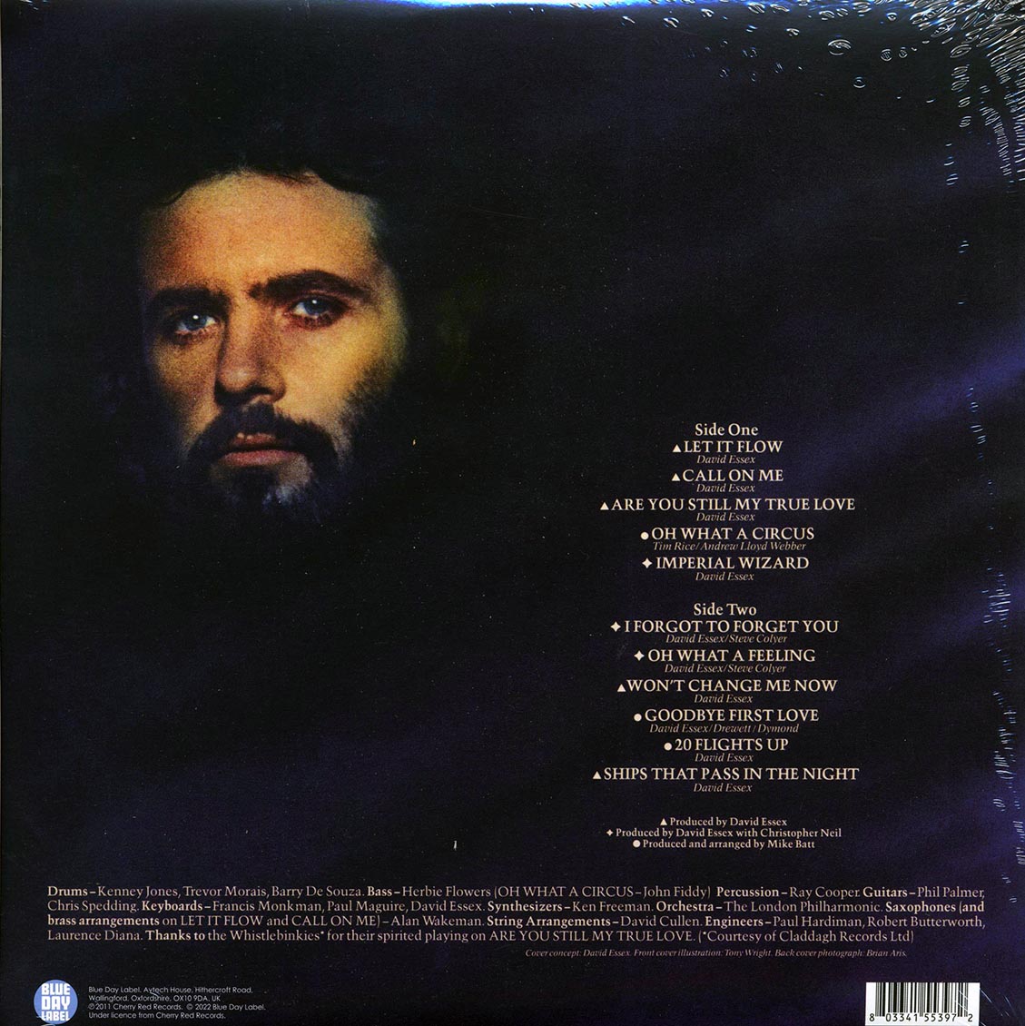 David Essex - Imperial Wizard (blue vinyl) vinyl LP back cover