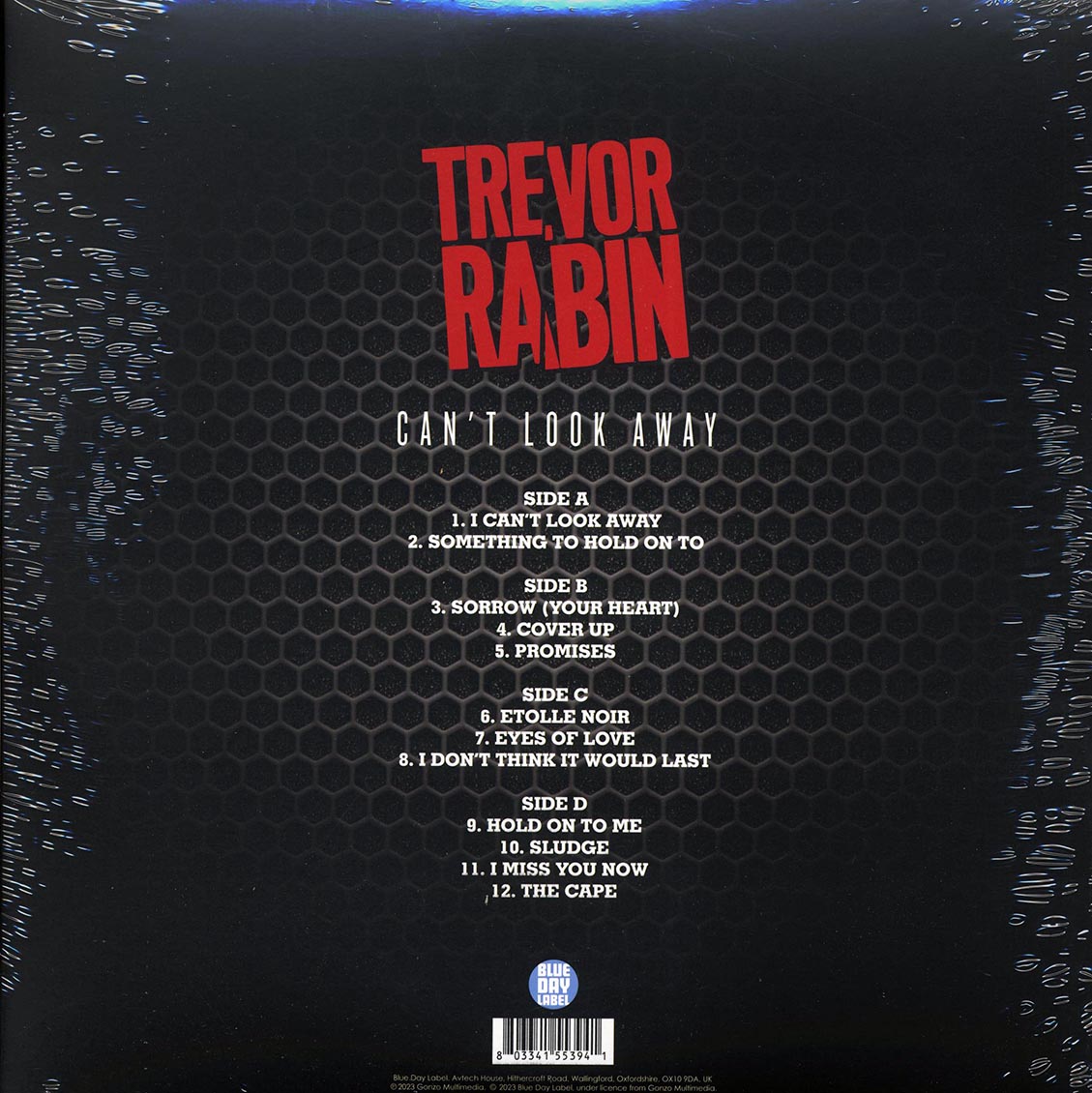 Trevor Rabin (Yes) - Can't Look Away (2xLP) vinyl LP back cover