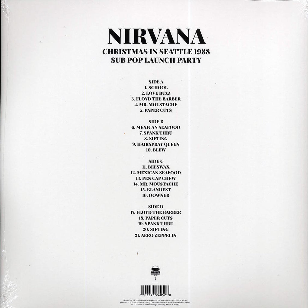 Nirvana - Christmas In Seattle 1988: Sub Pop Launch Party (ltd. ed.) (2xLP) (clear vinyl) vinyl LP back cover