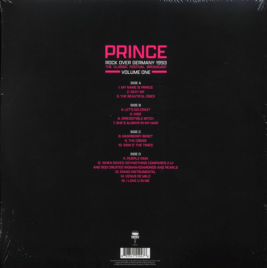 Prince - Rock Over Germany 1993 Volume 1: The Classic Festival Broadcast (2xLP) vinyl LP back cover
