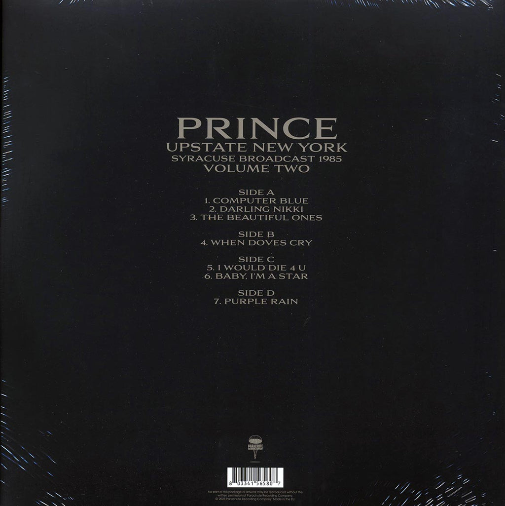 Prince - Upstate New York Volume 2: Syracuse Broadcast 1985 (2xLP) vinyl LP back cover