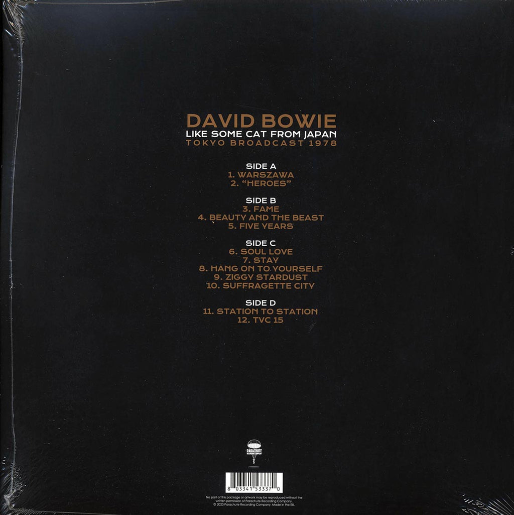 David Bowie - Like Some Cat From Japan: Tokyo Broadcast 1978 (2xLP) vinyl LP back cover