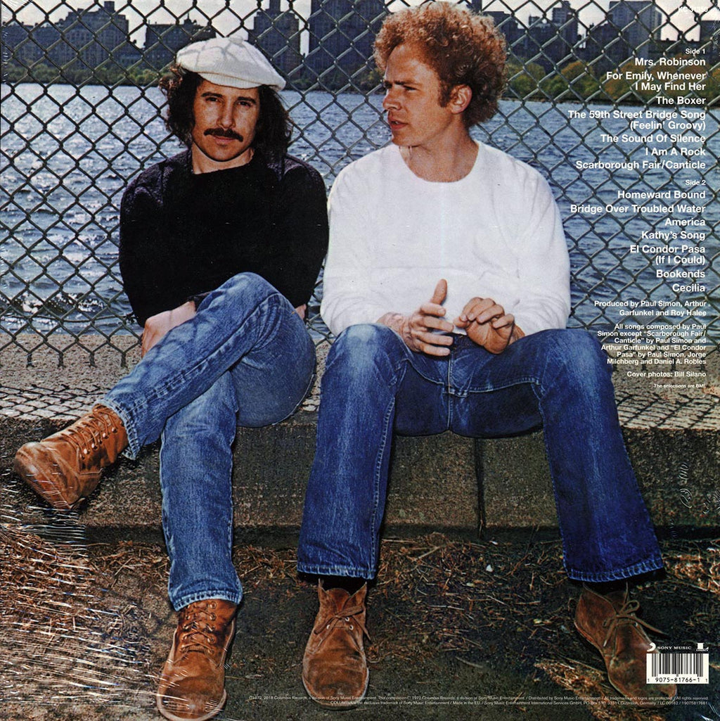 Simon & Garfunkel - Greatest Hits vinyl LP back cover