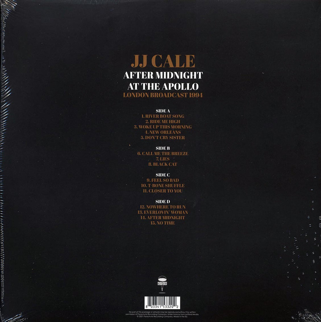 JJ Cale - After Midnight At The Apollo: London Broadcast 1994 (2xLP) vinyl LP back cover