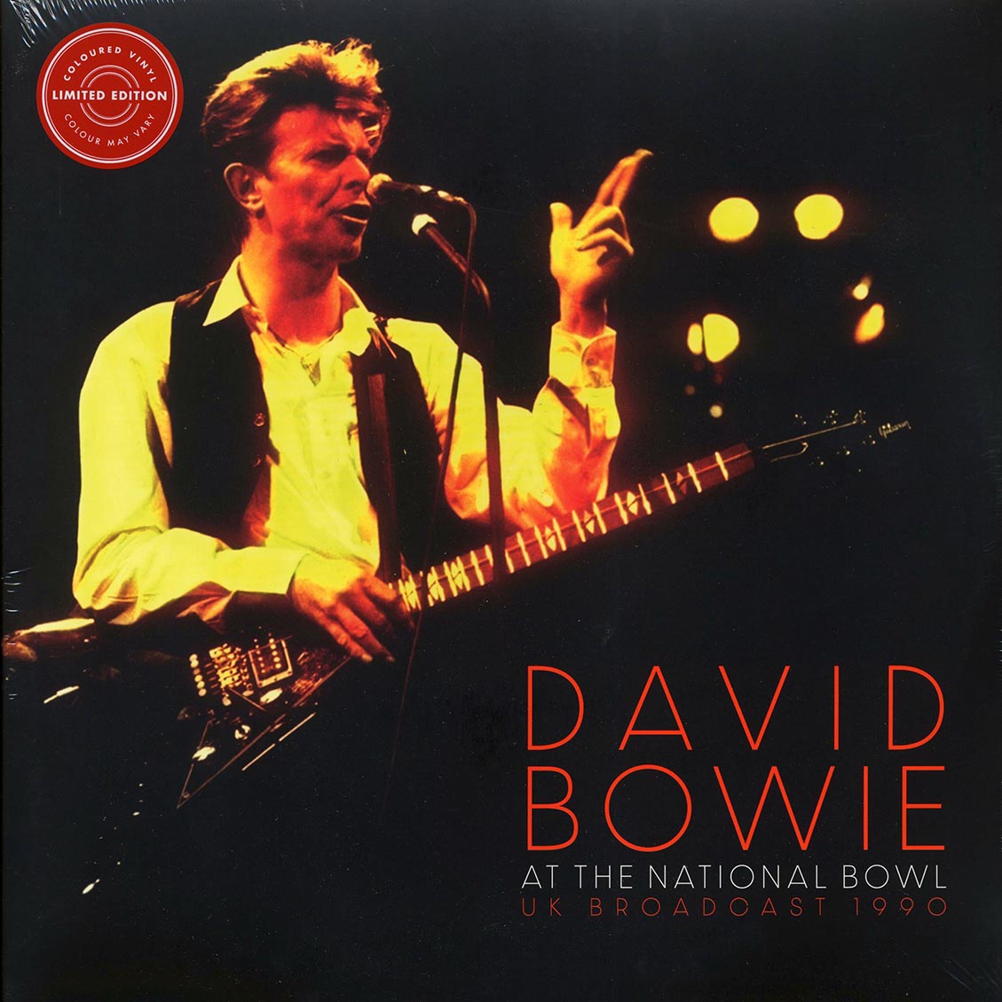 David Bowie - At The National Bowl UK Broadcast 1990: Milton Keynes, England, August 5th 1990 (ltd. ed.) (2xLP) (white vinyl) vinyl LP front cover