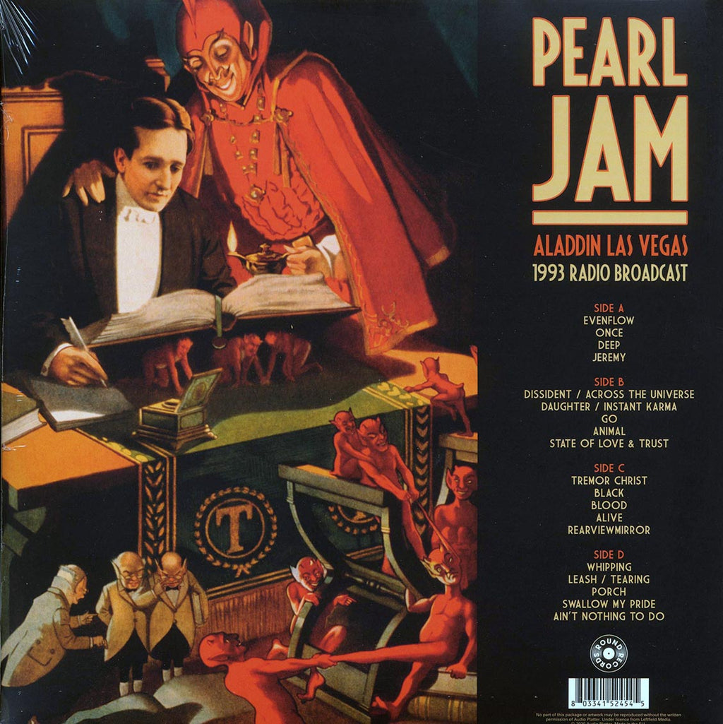 Pearl Jam - Aladdin Las Vegas 1993 Radio Broadcast (2xLP) vinyl LP back cover