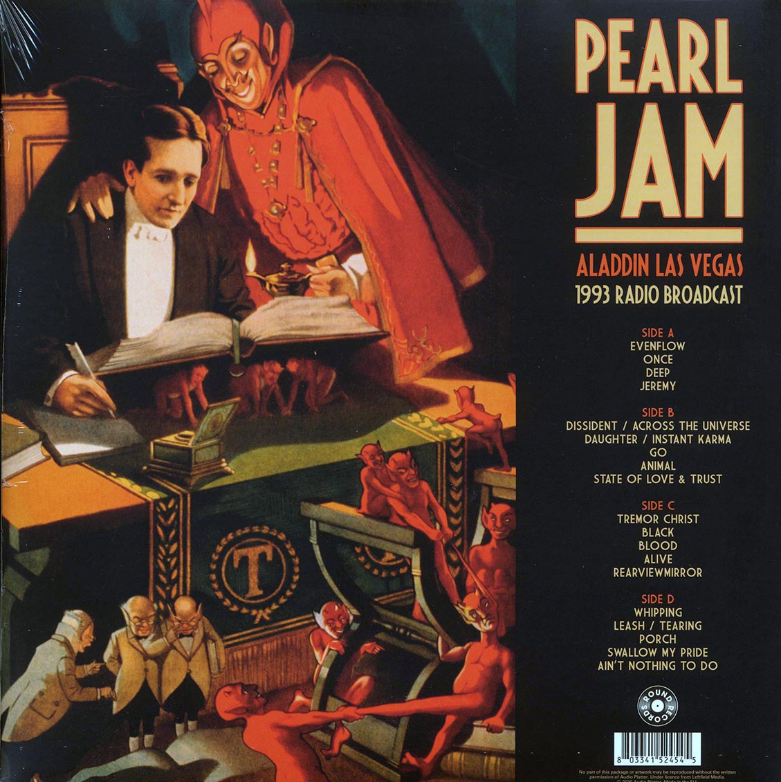 Pearl Jam - Aladdin Las Vegas 1993 Radio Broadcast (2xLP) vinyl LP back cover