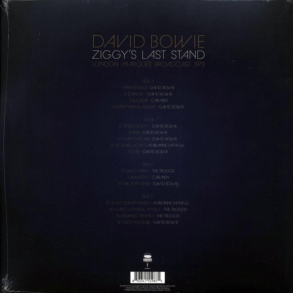 David Bowie - Ziggy's Last Stand: London Marquee Broadcast 1973 (2xLP) vinyl LP back cover