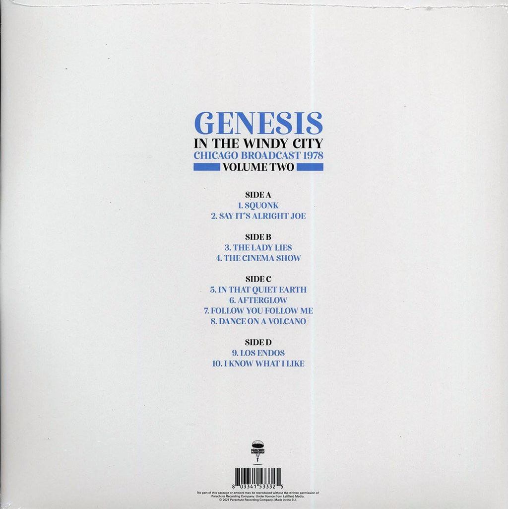 Genesis - In The Windy City Volume 2: Chicago Broadcast 1978 (2xLP) vinyl LP back cover