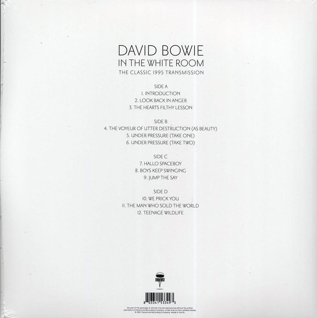 David Bowie - In The White Room: The Classic 1995 Transmission, Westway Studios, London, 14th December 1995 (ltd. ed.) (2xLP) (clear vinyl) vinyl LP back cover