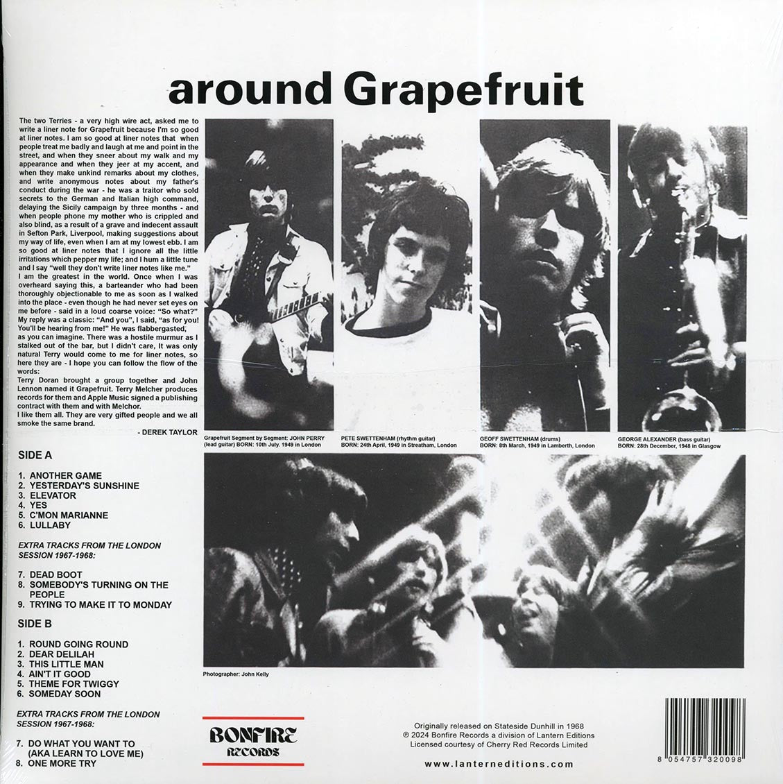 Grapefruit - Around Grapefruit (RSD 2024) (ltd. ed.) vinyl LP back cover
