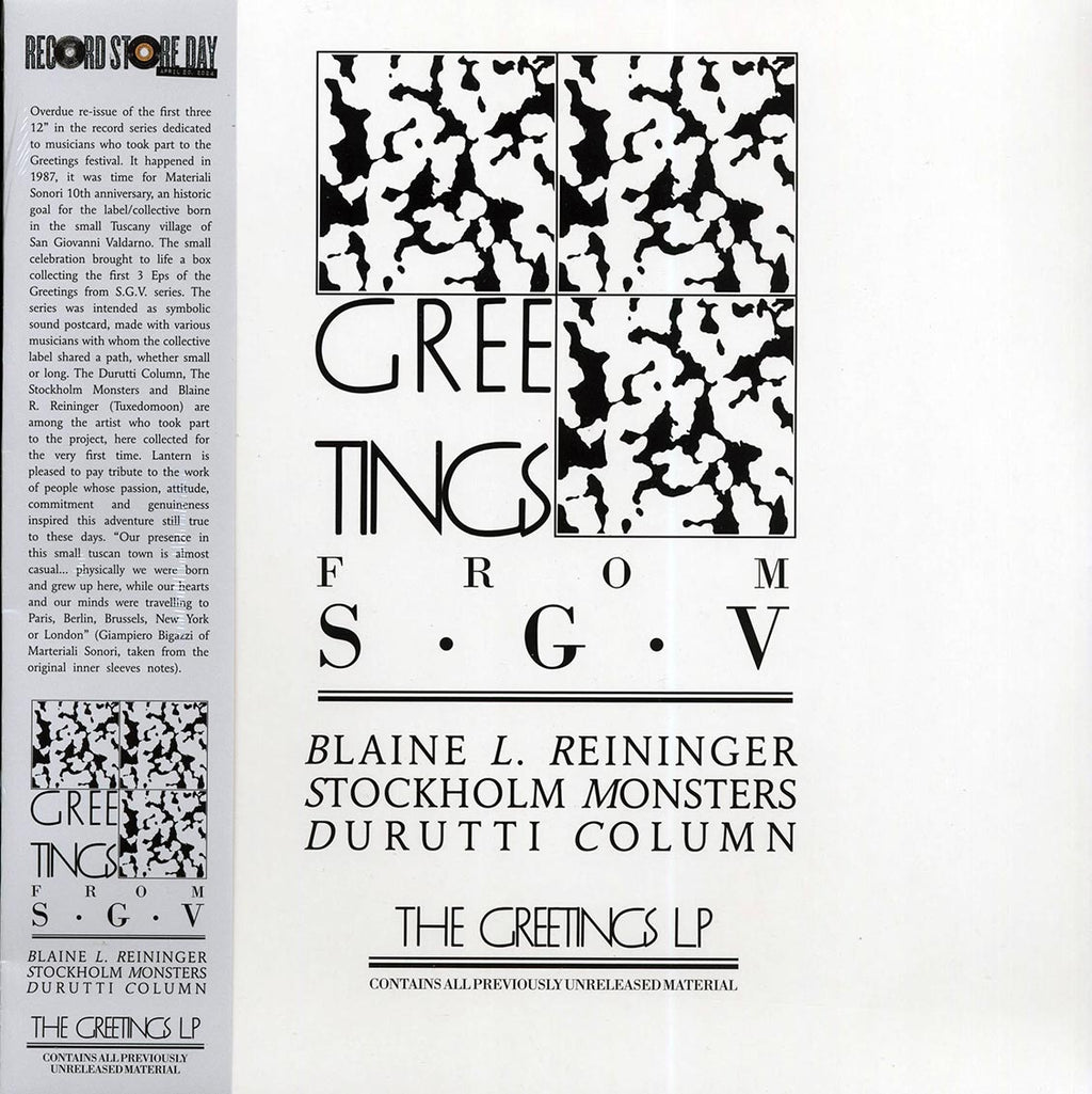 Blaine L Reininger, Stockholm Monsters, The Durutti Column - Greetings From SGV vinyl LP front cover