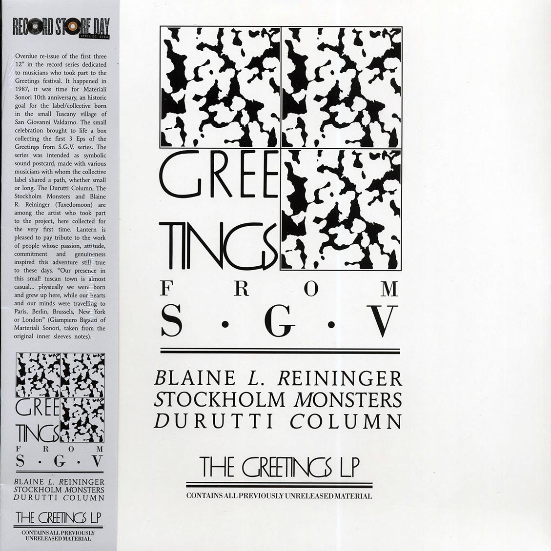 Blaine L Reininger, Stockholm Monsters, The Durutti Column - Greetings From SGV vinyl LP front cover