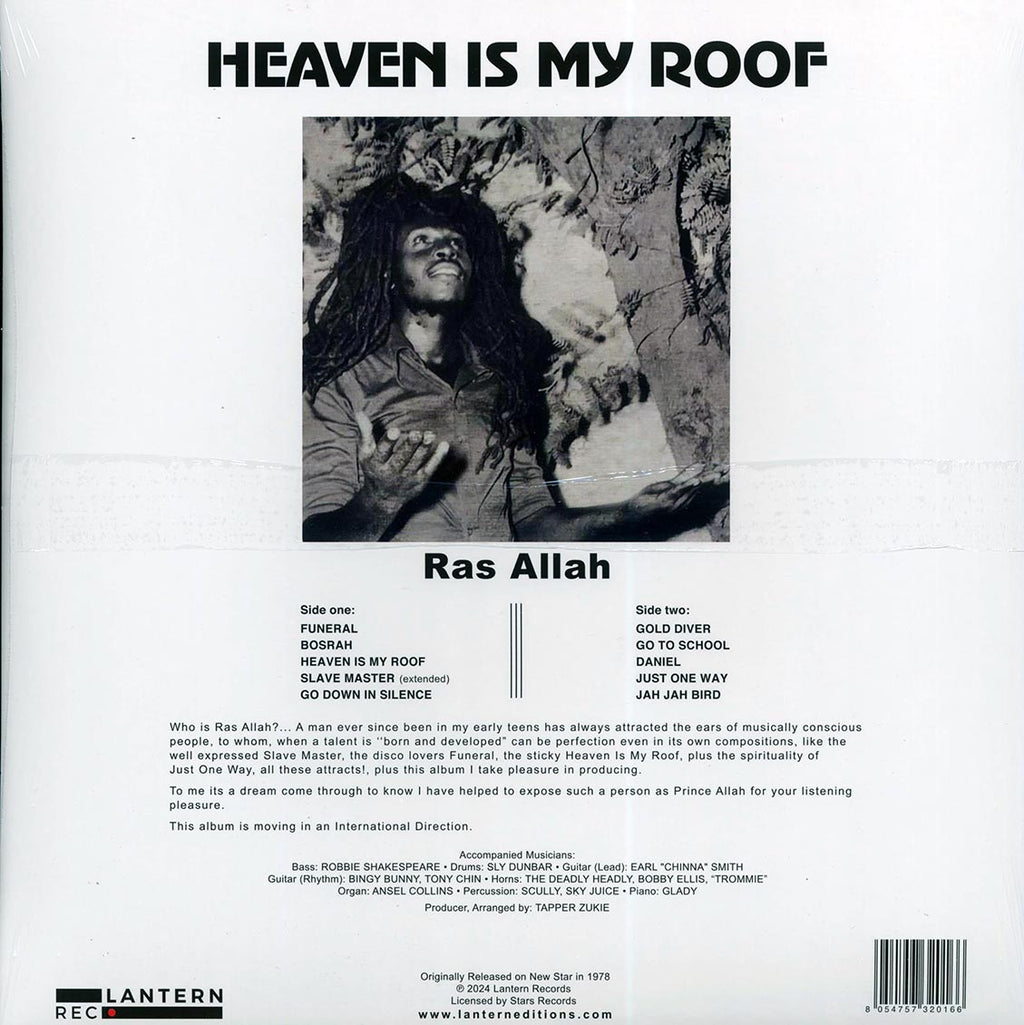 Ras Allah - Heaven Is My Roof (RSD 2024) (ltd. ed.) vinyl LP back cover