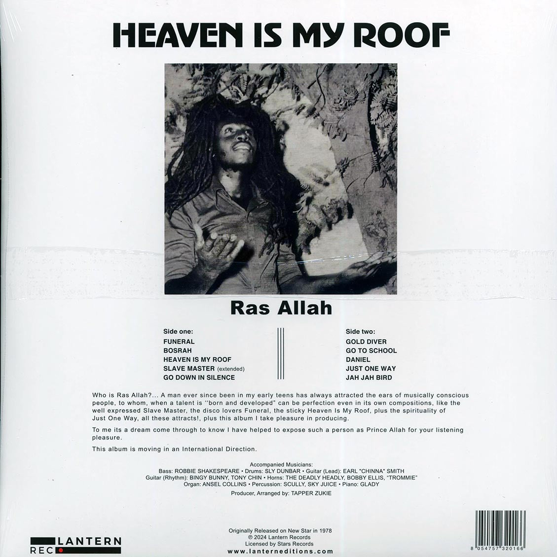 Ras Allah - Heaven Is My Roof (RSD 2024) (ltd. ed.) vinyl LP back cover