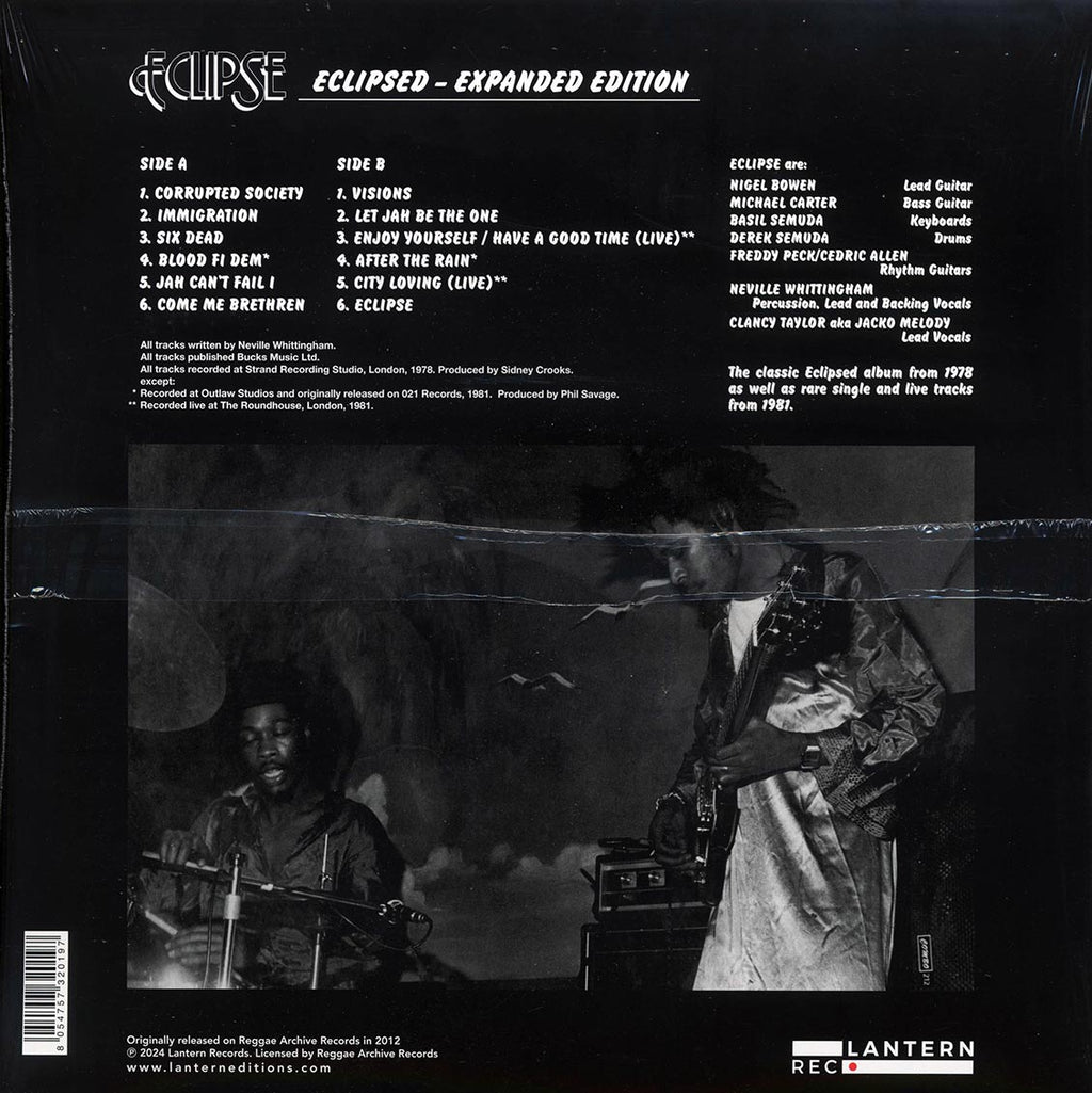 Eclipse - Eclipsed: Expanded Edition (+4 bonus tracks) (expanded edition) vinyl LP back cover